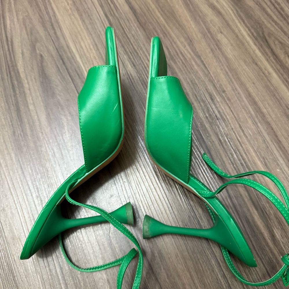 Zara Green Kelly Sandals women sz 38/8 - Picture 4 of 8